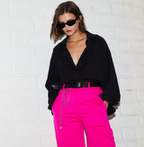 Oversized Button Up - Black Tiger