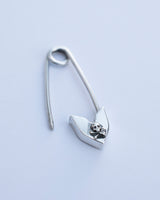 skull and cross bones safety pin earring