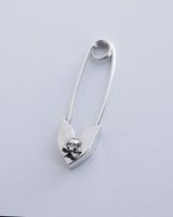 skull and cross bones safety pin earring