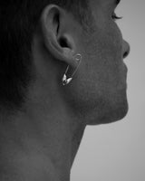 skull and cross bones safety pin earring
